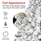 7FT Flocked Christmas Tree – Artificial Snowy Holiday Tree