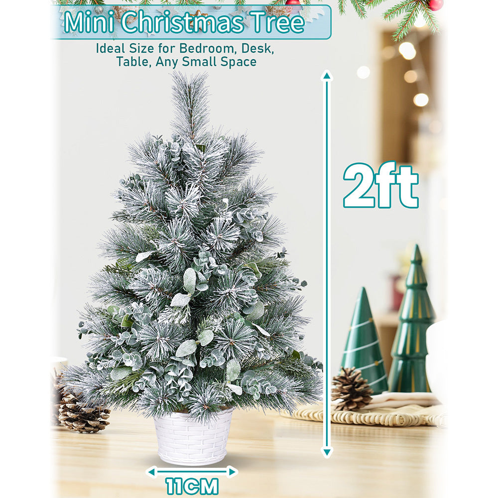 2ft Tabletop Christmas Tree with Eucalyptus & Pine Needle Accents