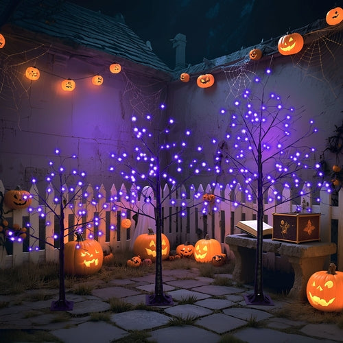 3 Piece Outdoor Decorative Trees, 4FT 5FT and 6FT