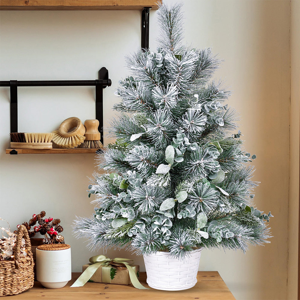 2ft Tabletop Christmas Tree with Eucalyptus & Pine Needle Accents