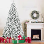 7FT Flocked Christmas Tree – Artificial Snowy Holiday Tree