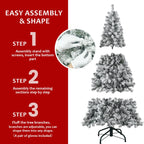 7FT Flocked Christmas Tree – Artificial Snowy Holiday Tree