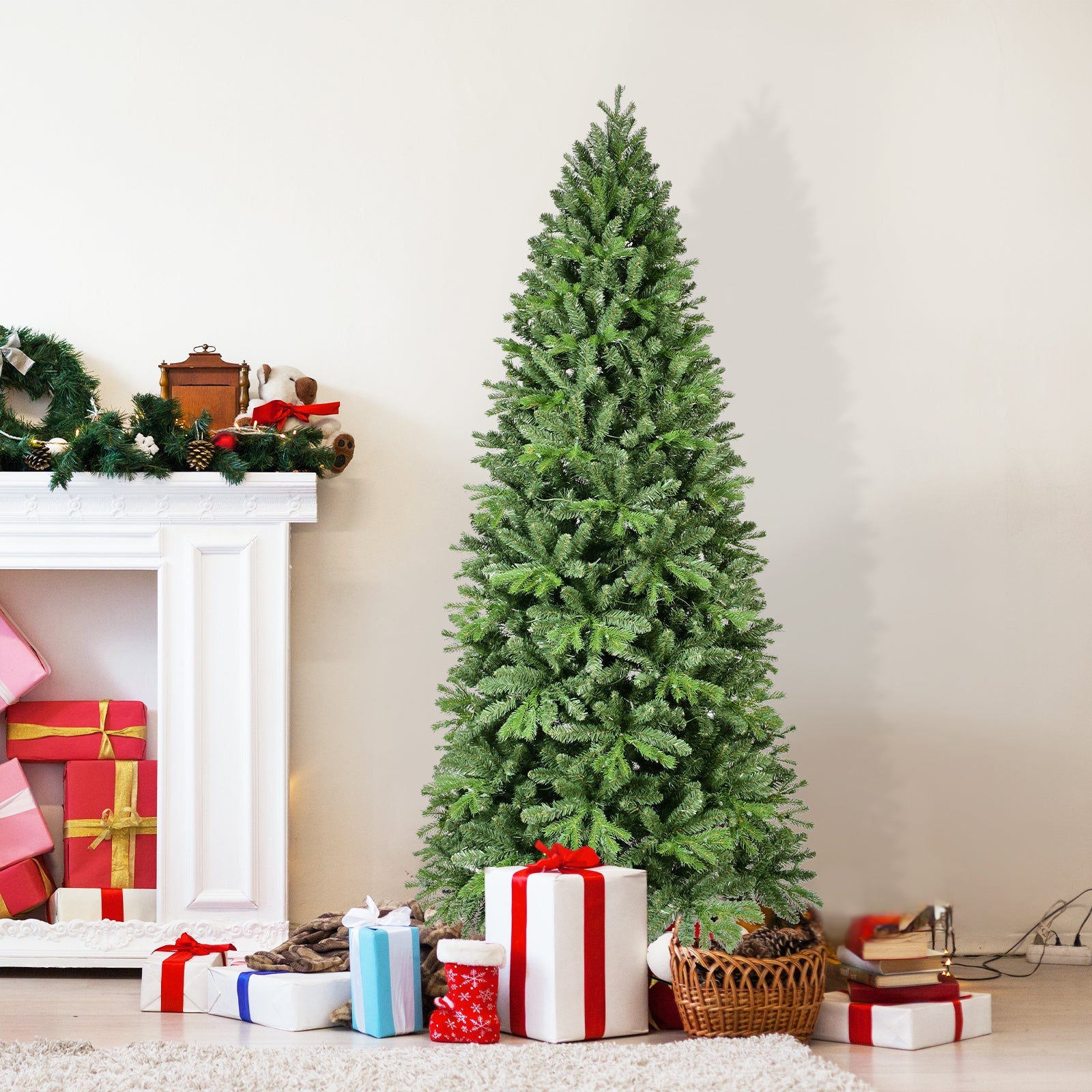 9FT Christmas Tree with 2435 PE+PVC Tips – Full-Bodied Holiday Tree