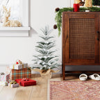 50CM Flocked Tabletop Christmas Tree, Full PE Snowy Mini Tree